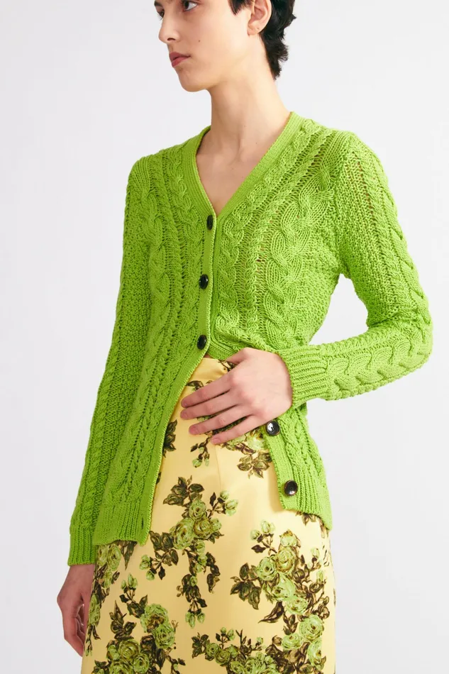 Emilia Wickstead Elmer Knit Cardigan In Green Women Knitwear