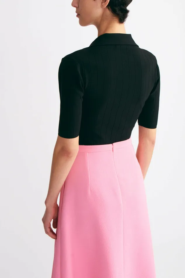 Emilia Wickstead Sato ALine Inverted Pleat Skirt Pink Double Crepe Women Skirts Emilia Wickstead Sato ALine Inverted Pleat Skirt Pink Double Crepe Women Skirts