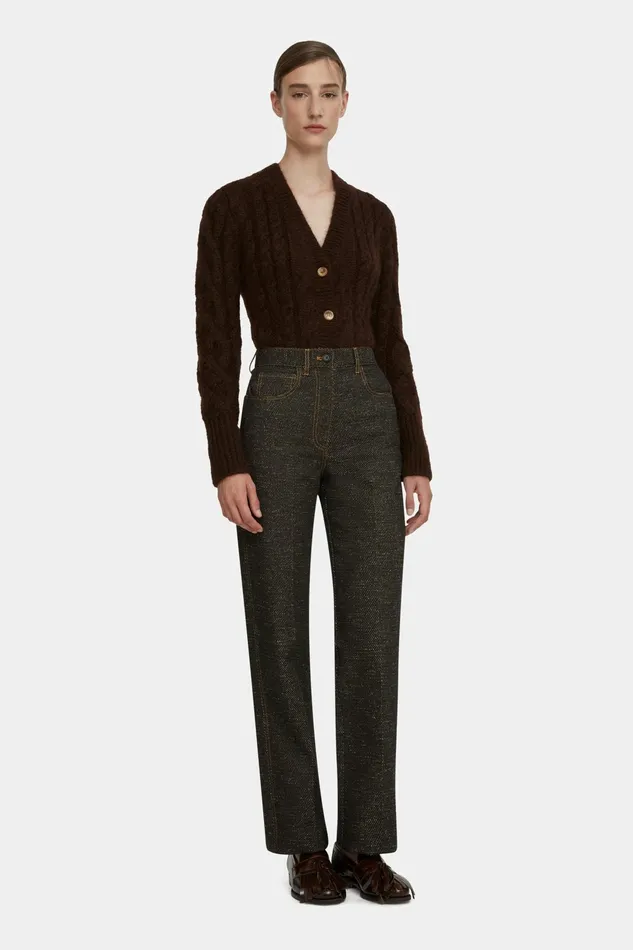 Emilia Wickstead Ziggy Trousers In Black Denim Women Trousers