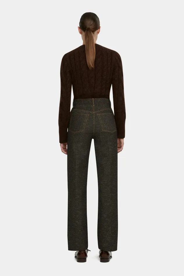 Emilia Wickstead Ziggy Trousers In Black Denim Women Trousers