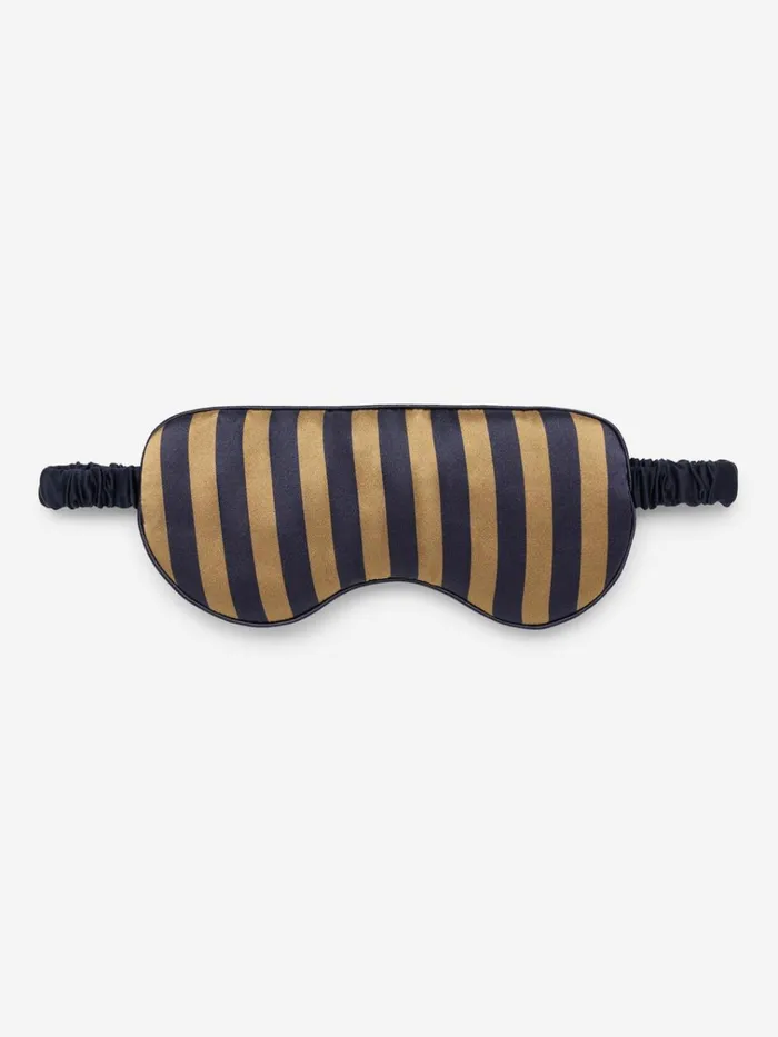 Eye Masks MenWomen Derek Rose Eye Mask Brindisi 107 Silk Satin Navy