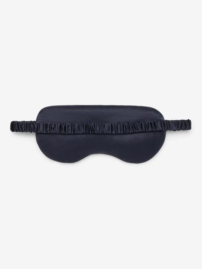 Eye Masks MenWomen Derek Rose Eye Mask Brindisi 107 Silk Satin Navy