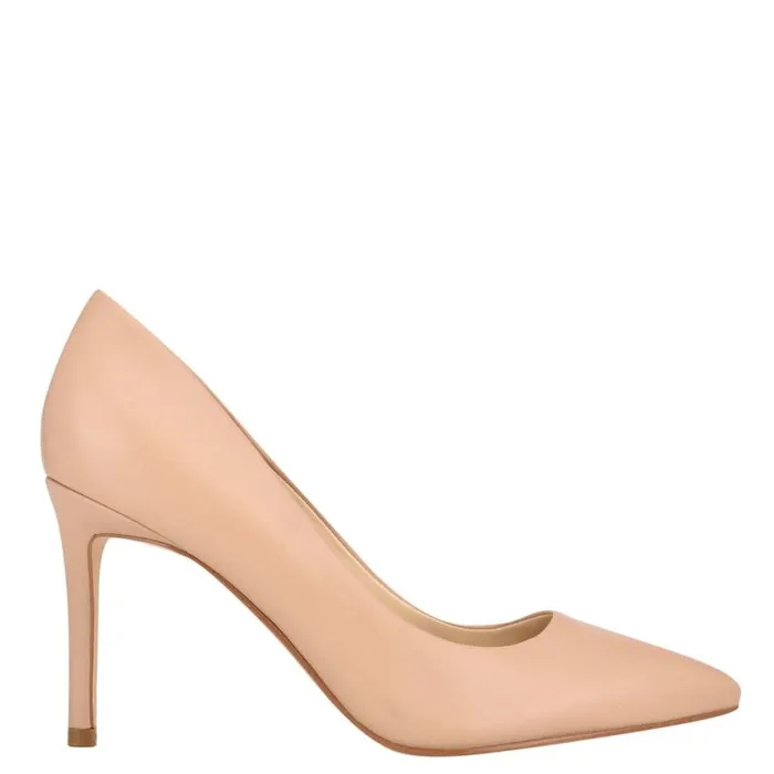 Ezra Pointy Toe Pumps Barely Nude Leather Women Nine West Heels