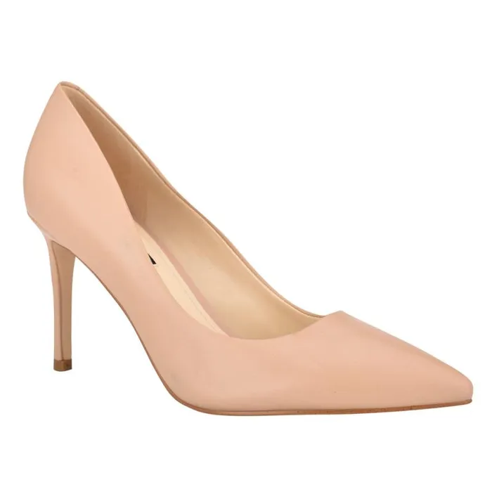 Ezra Pointy Toe Pumps Barely Nude Leather Women Nine West Heels Ezra Pointy Toe Pumps Barely Nude Leather Women Nine West Heels