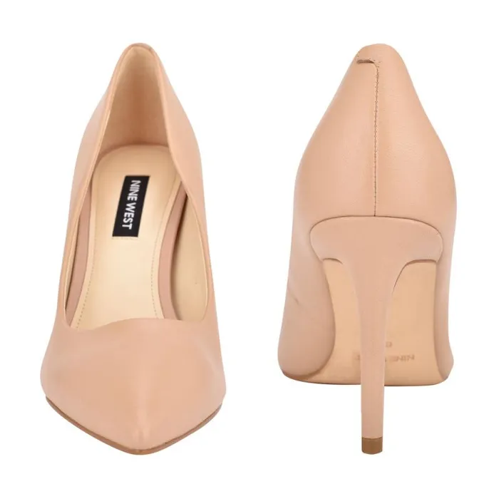 Ezra Pointy Toe Pumps Barely Nude Leather Women Nine West Heels Ezra Pointy Toe Pumps Barely Nude Leather Women Nine West Heels