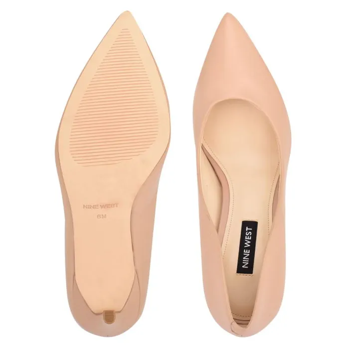 Ezra Pointy Toe Pumps Barely Nude Leather Women Nine West Heels Ezra Pointy Toe Pumps Barely Nude Leather Women Nine West Heels
