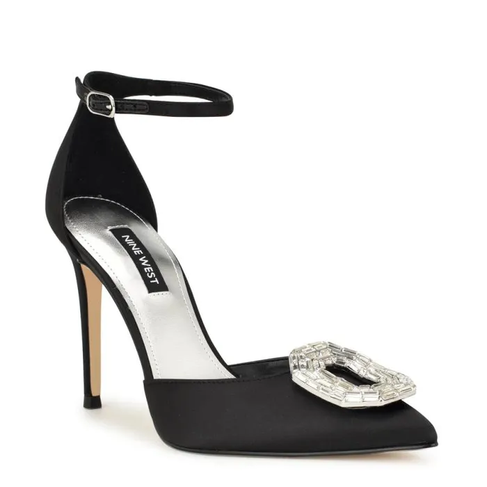 Felishe Pointy Toe Ankle Strap Pumps Blackblack Women Nine West Heels Felishe Pointy Toe Ankle Strap Pumps Blackblack Women Nine West Heels