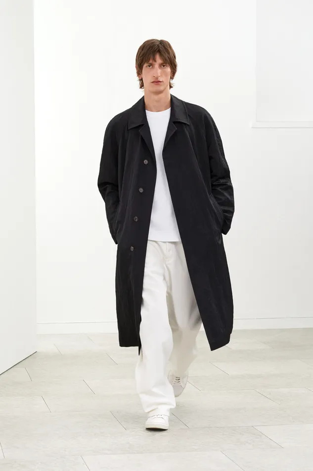 filippak Nylon Gabardine Car Coat Black Men Coats and Jackets
