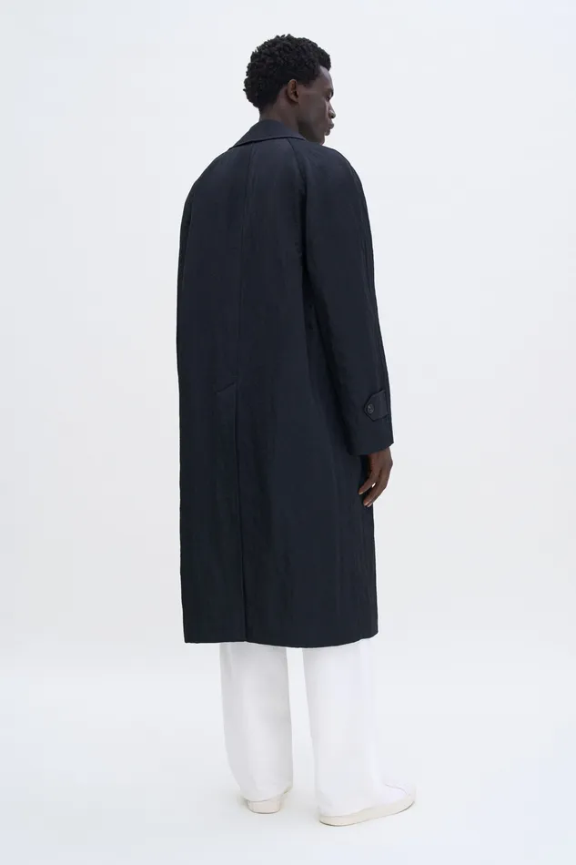 filippak Nylon Gabardine Car Coat Black Men Coats and Jackets