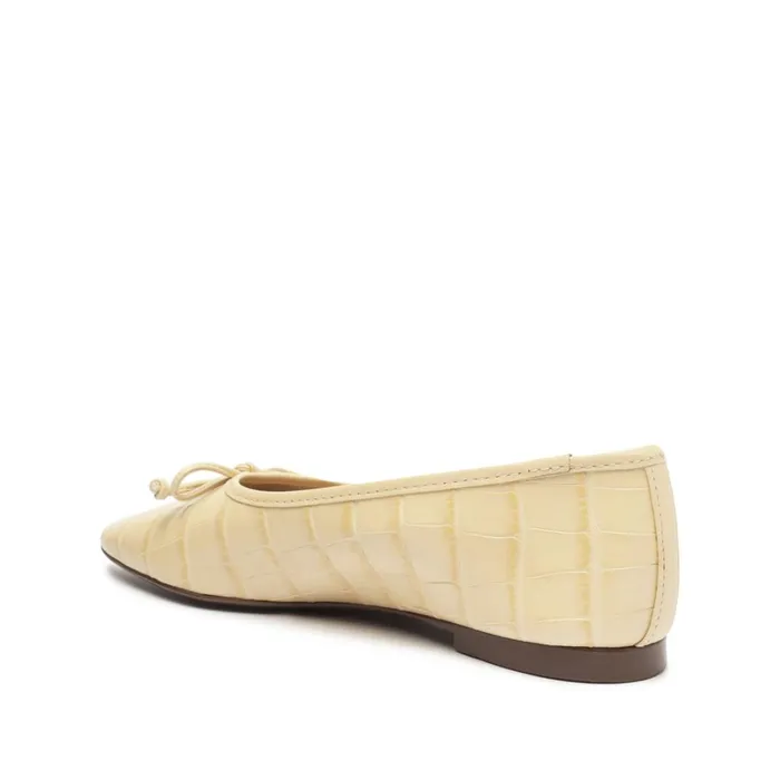 Flats Arissa CrocodileEmbossed Leather Flat Eggshell Schutz Shoes Ballerinas