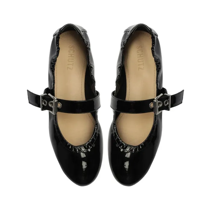 Flats Calita Patent Leather Flat Black Schutz Shoes Ballerinas
