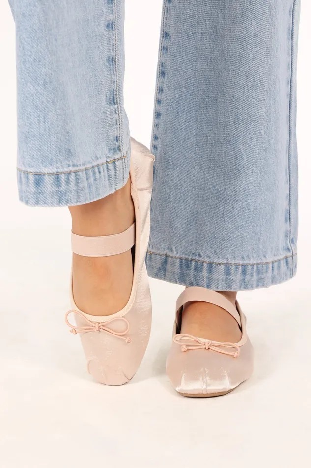 Flats petalandpup Women Mystic Ballet Flat 8211 Blush Satin Blush Satin