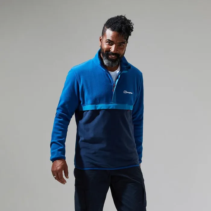 Fleece Men Berghaus Aslam Micro Half Zip Fleece 8211 BlueDark Blue