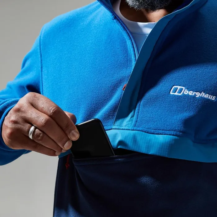 Fleece Men Berghaus Aslam Micro Half Zip Fleece 8211 BlueDark Blue