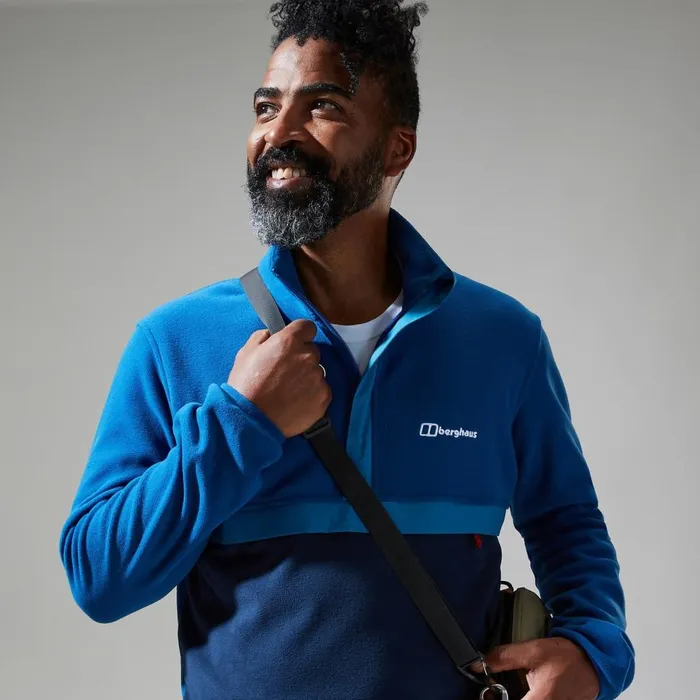 Fleece Men Berghaus Aslam Micro Half Zip Fleece 8211 BlueDark Blue