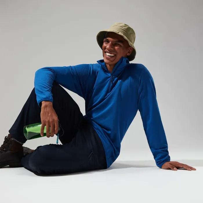 Fleece Men Berghaus Keppla Half Zip Fleece 8211 Blue