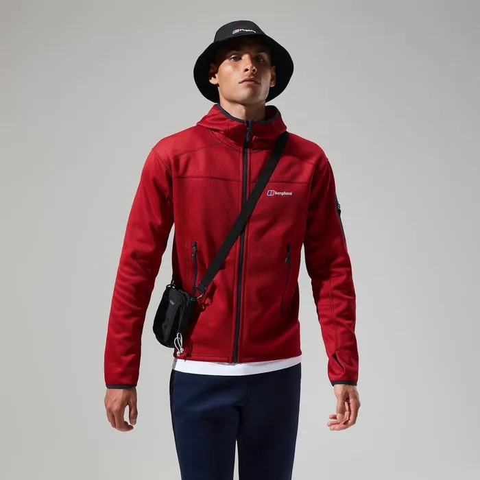Fleece Men Berghaus Pravitale MTN 20 Hooded Jacket 8211 Dark RedRed