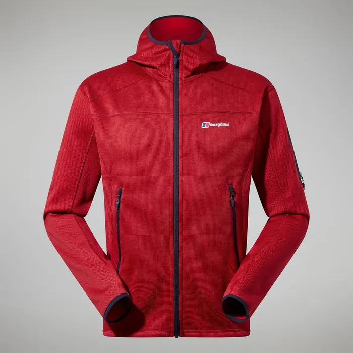 Fleece Men Berghaus Pravitale MTN 20 Hooded Jacket 8211 Dark RedRed