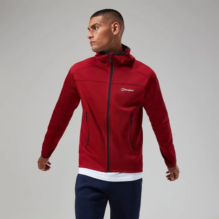 Fleece Men Berghaus Pravitale MTN 20 Hooded Jacket 8211 Dark RedRed