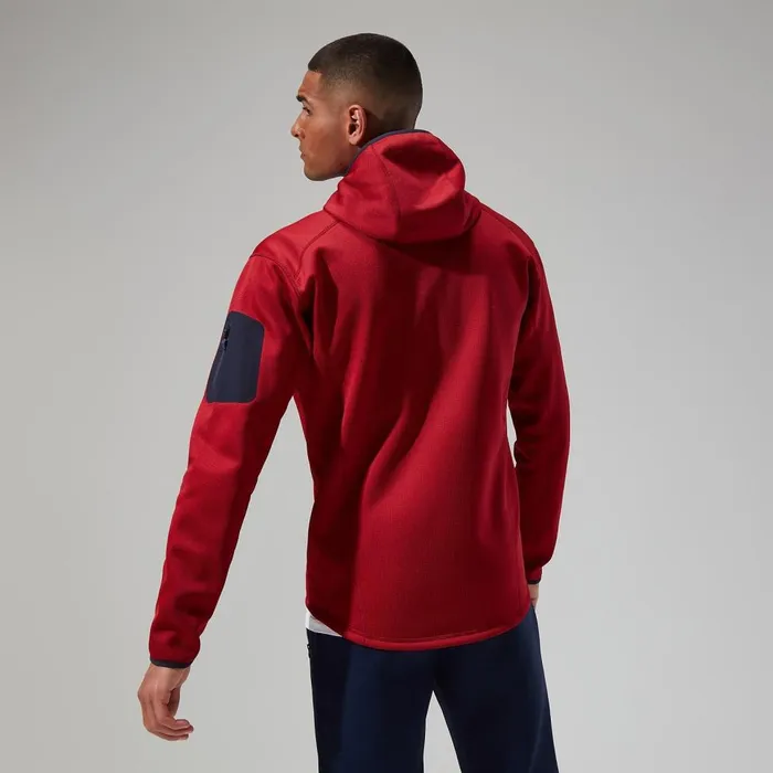 Fleece Men Berghaus Pravitale MTN 20 Hooded Jacket 8211 Dark RedRed