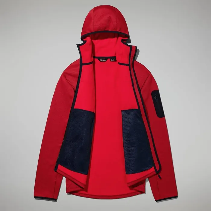 Fleece Men Berghaus Pravitale MTN 20 Hooded Jacket 8211 Dark RedRed