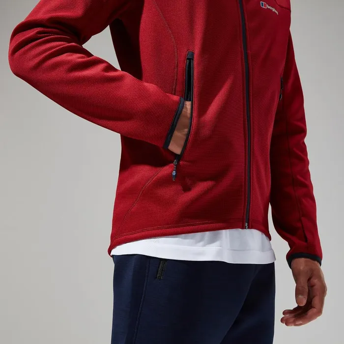 Fleece Men Berghaus Pravitale MTN 20 Hooded Jacket 8211 Dark RedRed