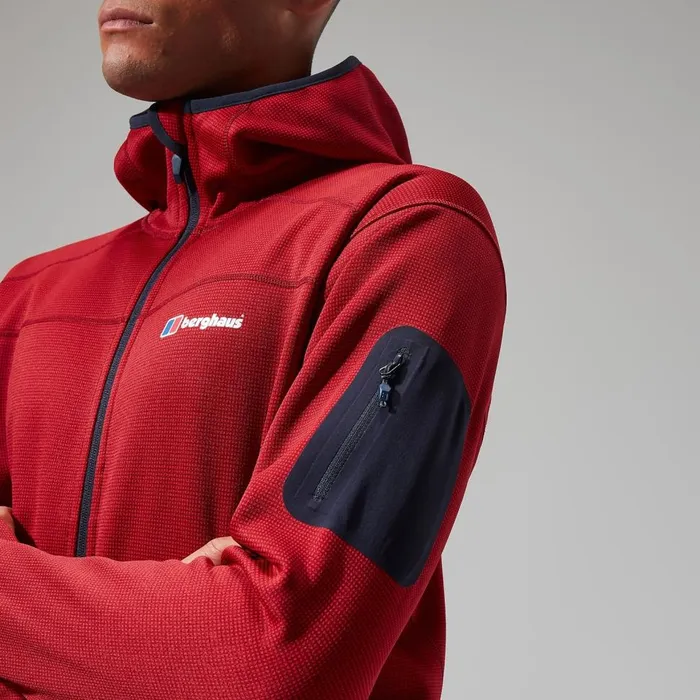 Fleece Men Berghaus Pravitale MTN 20 Hooded Jacket 8211 Dark RedRed