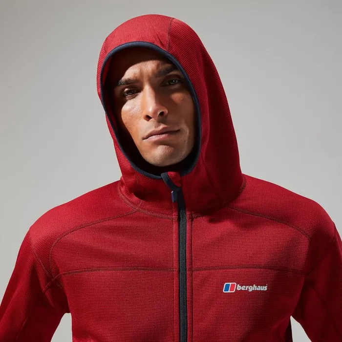 Fleece Men Berghaus Pravitale MTN 20 Hooded Jacket 8211 Dark RedRed