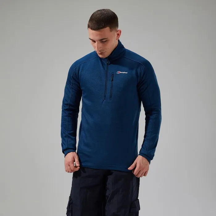 Fleece Men Berghaus URB Spitzer Half Zip Fleece 8211 TurquoiseBlue