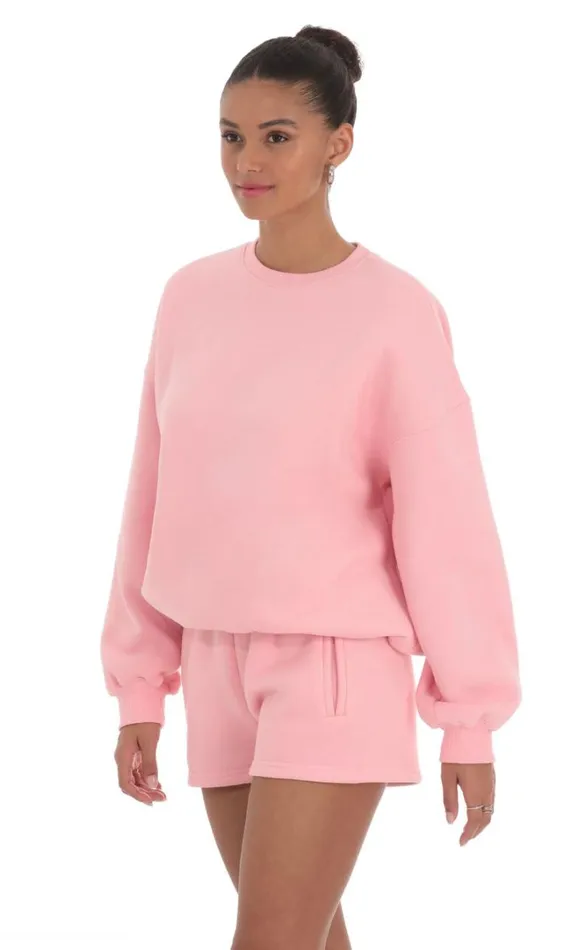 Fleece Sweat Shorts Blush Women LUCY IN THE SKY Loungewear