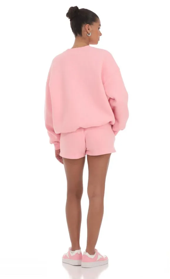Fleece Sweat Shorts Blush Women LUCY IN THE SKY Loungewear Fleece Sweat Shorts Blush Women LUCY IN THE SKY Loungewear