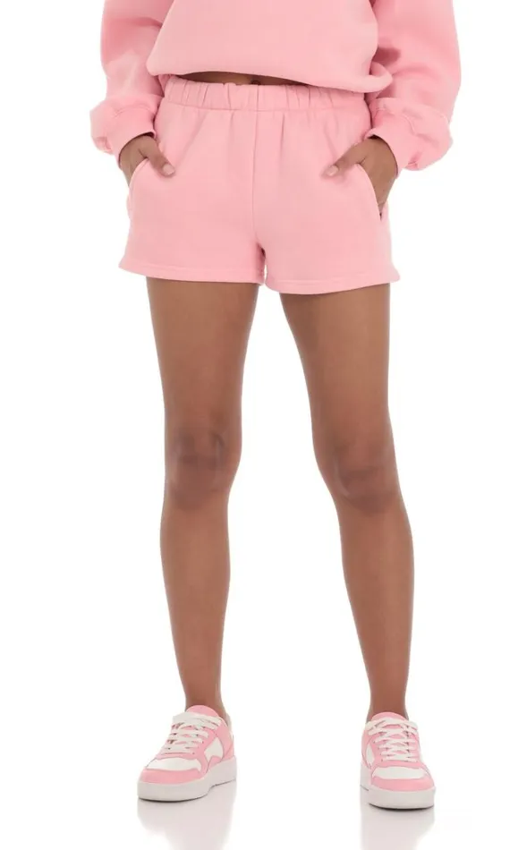 Fleece Sweat Shorts Blush Women LUCY IN THE SKY Loungewear Fleece Sweat Shorts Blush Women LUCY IN THE SKY Loungewear