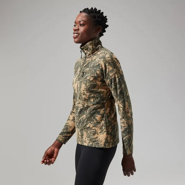 Fleece Women Berghaus Navala Half Zip Fleece 8211 GreenDark Green
