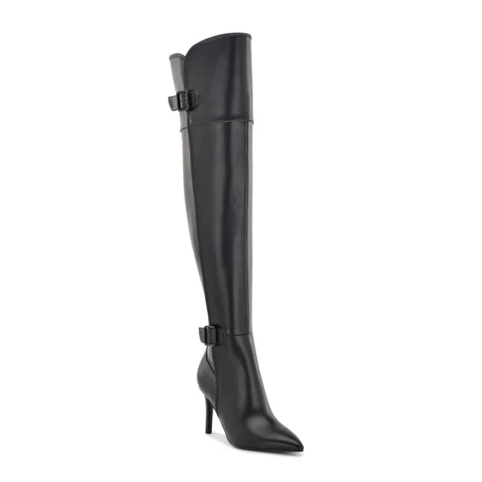 Flye Over The Knee Heeled Boots Black Women Nine West Heels Flye Over The Knee Heeled Boots Black Women Nine West Heels