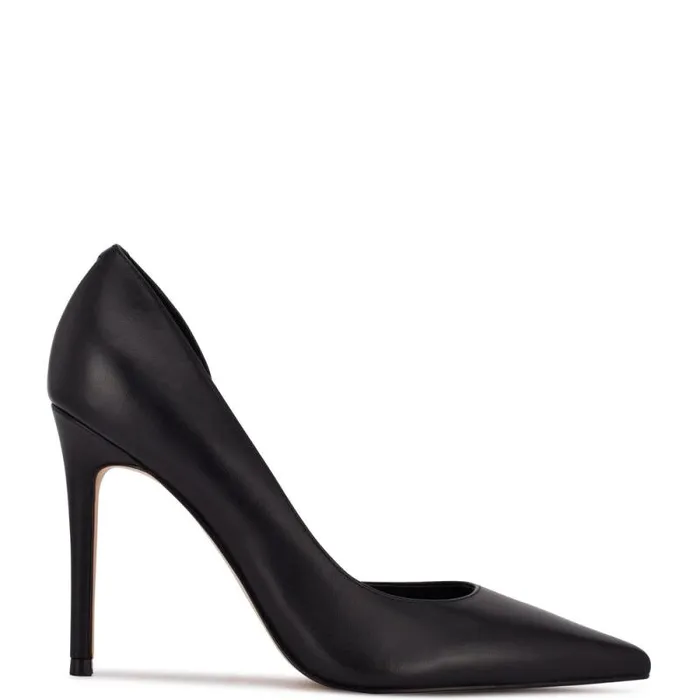 Folowe D039Orsay Pointy Toe Pumps Black Leather Women Nine West Heels