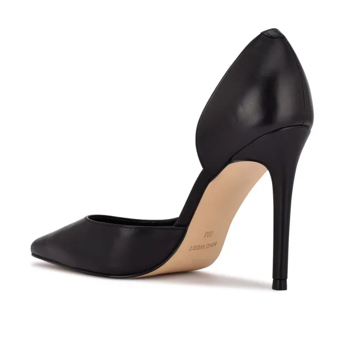 Folowe D039Orsay Pointy Toe Pumps Black Leather Women Nine West Heels Folowe D039Orsay Pointy Toe Pumps Black Leather Women Nine West Heels