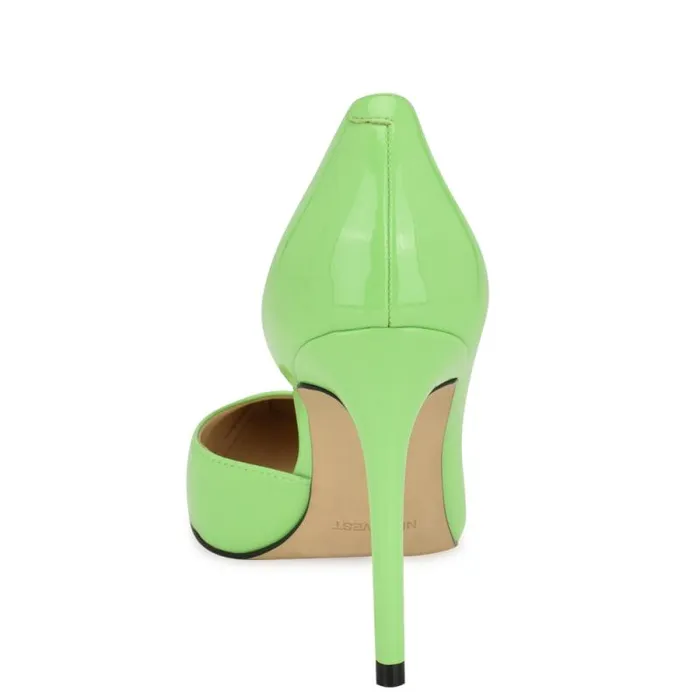 Folowe D039Orsay Pointy Toe Pumps Bright Green Women Nine West Heels Folowe D039Orsay Pointy Toe Pumps Bright Green Women Nine West Heels