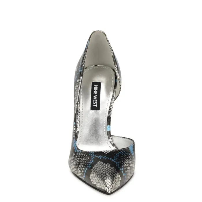 Folowe D039Orsay Pointy Toe Pumps Silverblue Snake Women Nine West Heels Folowe D039Orsay Pointy Toe Pumps Silverblue Snake Women Nine West Heels