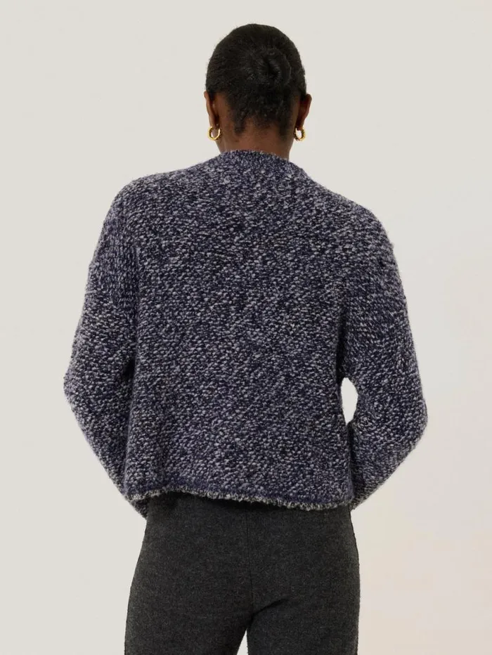 French Tweed CardiJacket Navy Women Jigsaw Knitwear and Cashmere