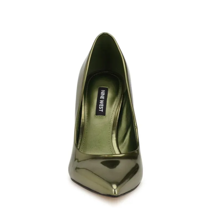 Fresh Pointy Toe Pumps Green Mirror Patent Women Nine West Heels Fresh Pointy Toe Pumps Green Mirror Patent Women Nine West Heels