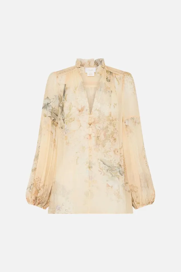 FRILL COLLARED BLOUSE ADORNED IN ANTIQUITY Adorned In Antiquity Womens Camilla Blouses and Shirts