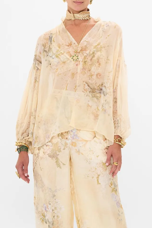 FRILL COLLARED BLOUSE ADORNED IN ANTIQUITY Adorned In Antiquity Womens Camilla Blouses and Shirts