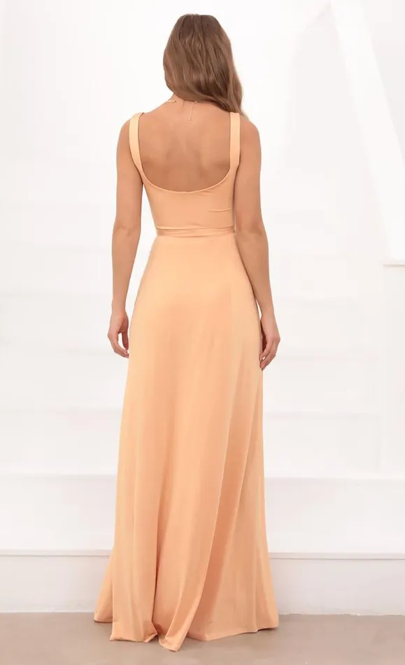 Front Tie Maxi Dress Tangerine Women LUCY IN THE SKY Maxi Dresses Front Tie Maxi Dress Tangerine Women LUCY IN THE SKY Maxi Dresses