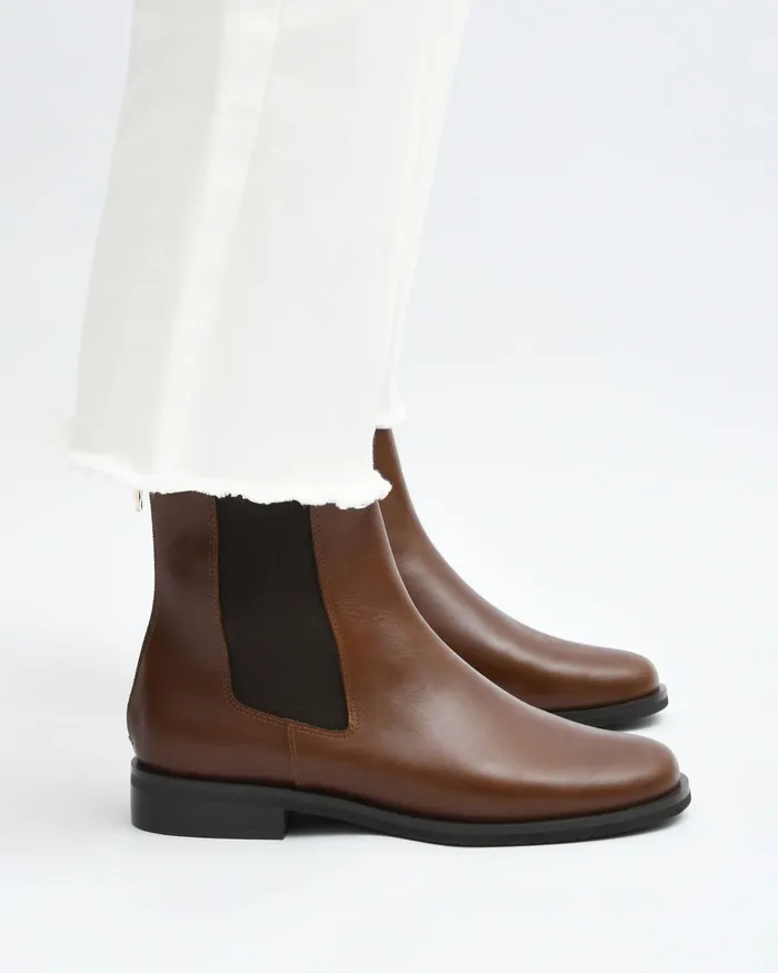 Gabe flat ankle boot dark chocolate leather Women ANKLE BOOTS jomercer Gabe flat ankle boot dark chocolate leather Women ANKLE BOOTS jomercer