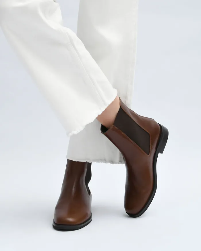 Gabe flat ankle boot dark chocolate leather Women ANKLE BOOTS jomercer Gabe flat ankle boot dark chocolate leather Women ANKLE BOOTS jomercer