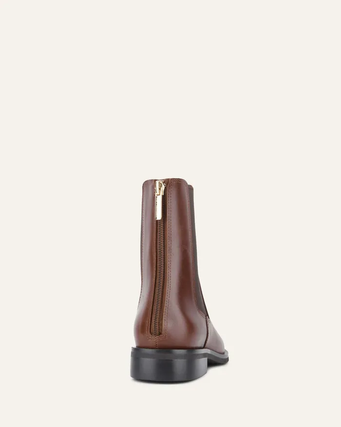 Gabe flat ankle boot dark chocolate leather Women ANKLE BOOTS jomercer Gabe flat ankle boot dark chocolate leather Women ANKLE BOOTS jomercer