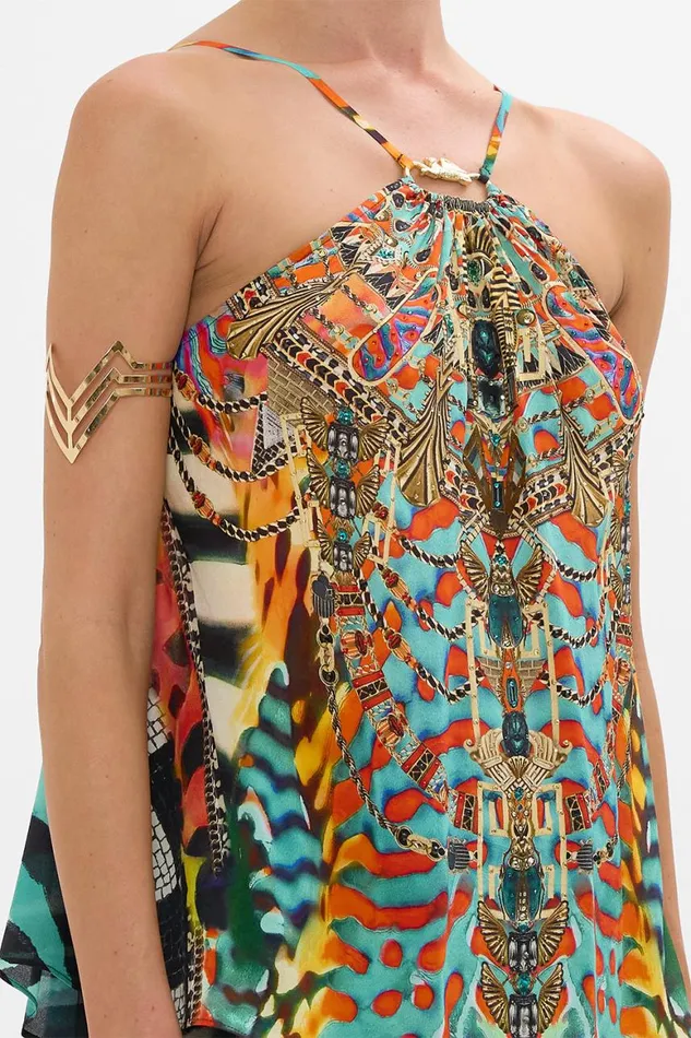GATHER NECK HARDWARE TOP DESERT VISIONS Desert Visions Womens Camilla Cami Tops