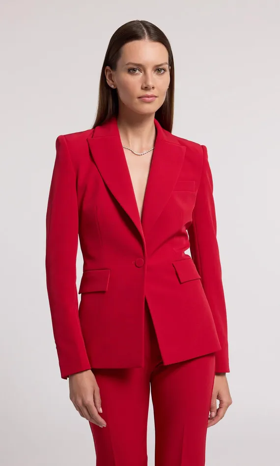 Generation Love Clothing Blazers and Jackets Aimee Crepe Blazer Ruby 8211 Women
