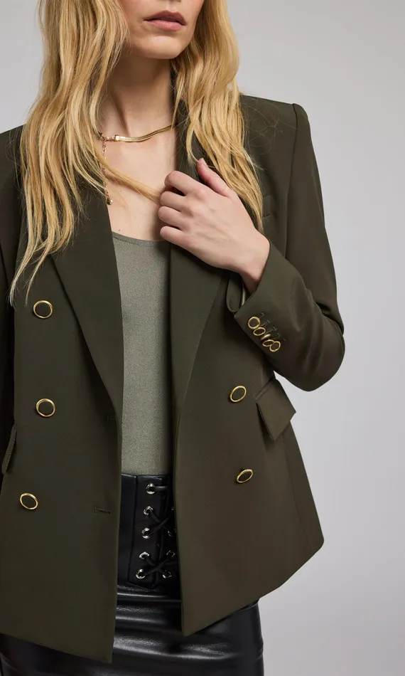Generation Love Clothing Blazers and Jackets Arielle Crepe Blazer Pine 8211 Women