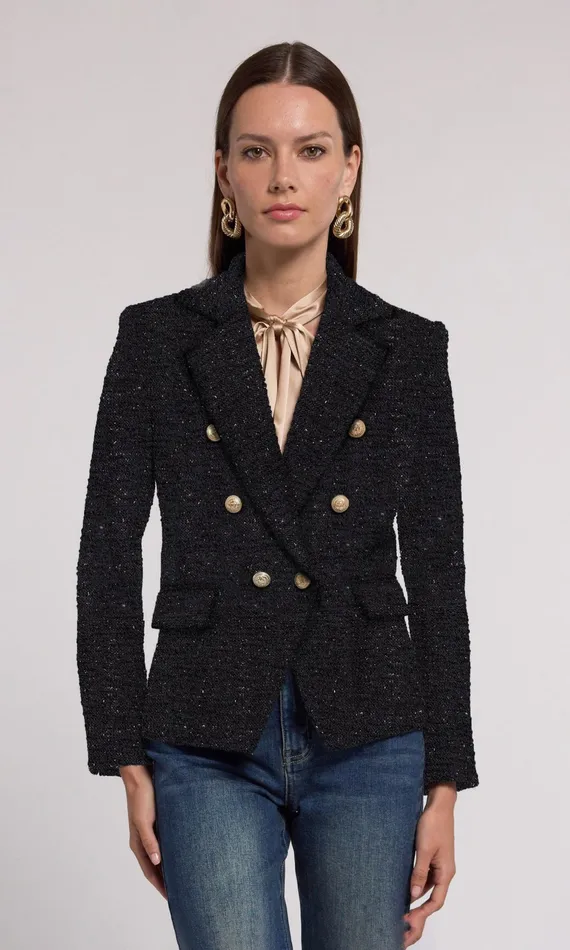 Generation Love Clothing Blazers and Jackets Eliza Tweed Blazer Blacksilver 8211 Women